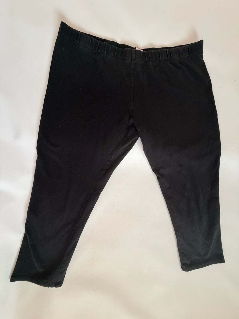 Leggings L Black Soft Stretch Elastic Waist Basic Everyday